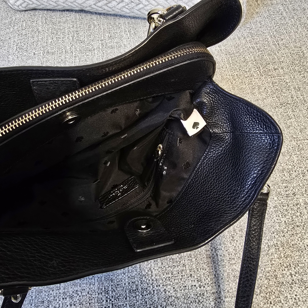 ♡ Kate Spade Black Leather Tote Bag EUC - Picture 8 of 11